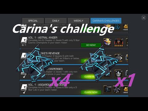 Carina's Challenge Crystal Opening - 4x6 star crystal and 6 star nexus | Marvel Contest Of Champions