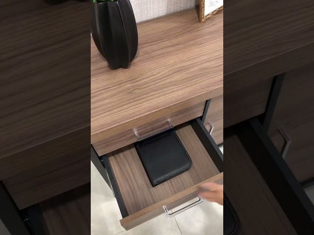 Armário para Escritório 2 Portas 3 Gavetas Charuto/Preto - Artany Móveis