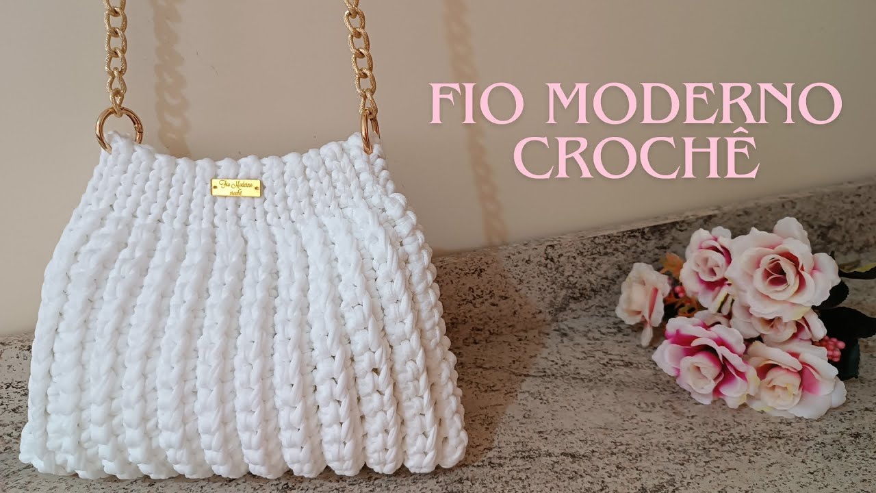 BOLSA DE CROCHÊ EM  FIO DE MALHA - PONTO RELEVO- FÁCIL, ECONÔMICA. NÍVEL INICIANTE
