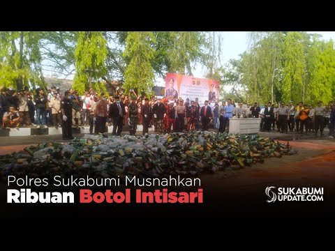 Video: Polres Sukabumi Musnahkan Ribuan Botol Intisari