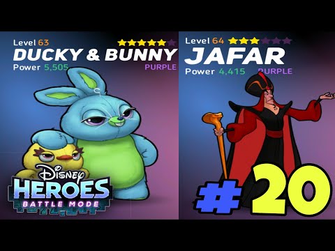 Disney Heroes Battle Mode Gameplay Part 20 Jafar 3 Star and Ducky And Bunny 5 Star!!!