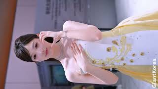 4K Fancam Model#41 XiaoZhiTuZi 小只兔子 Gold & White Dress Shanghai Auto Show 250426