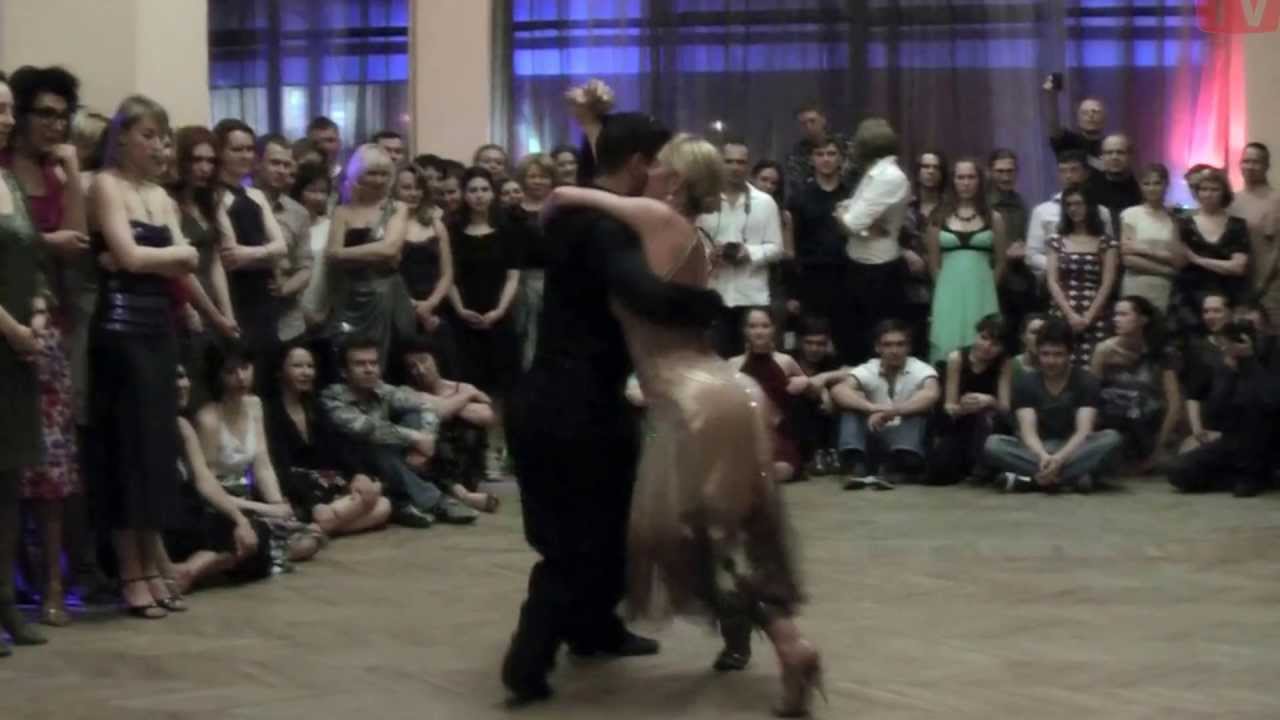 Alejandra Mantinan & Leandro Palou, 5, Workshop in Moscow. Show in milonga El Calor,