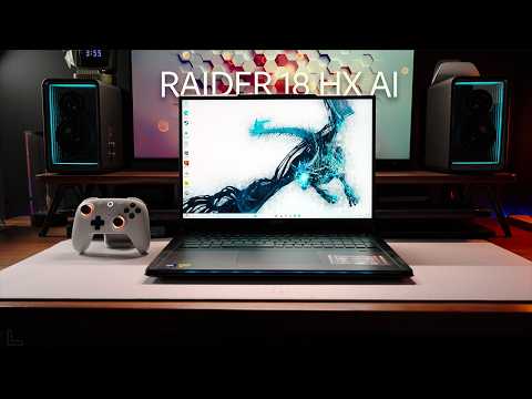 msi Raider 18 HX 18" QHD+ 240Hz Gaming Laptop, Intel Core Ultra 9 285HX, 64GB RAM, 3TB Storage (2TB SSD&1TB Dock), RTX 5090 24GB GDDR7, 24-Zone RGB Keyboard, Copilot, Wi-Fi 7, Win 11, Black video review thumbnail