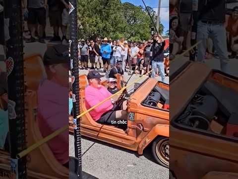 Thử thách lái xe chui qua cái dây thấp 😛 #shortsviral #shortvideo ￼