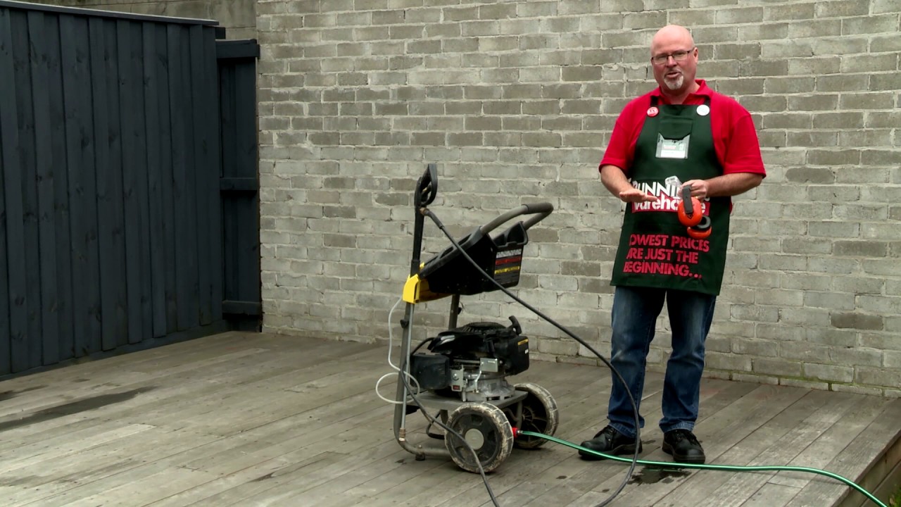 bunnings - pressure washing a deck