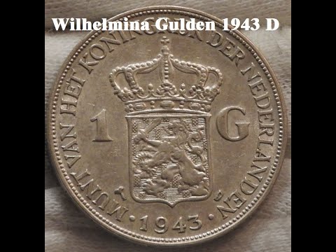 1943 D (Denver) Wilhelmina 1 Gulden. Dutch Constitutional / Junk Silver. Silver Stacking.