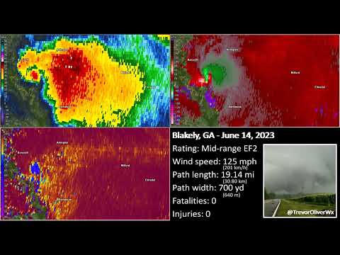 EF2+ tornadoes of meteorological Summer 2023 on radar