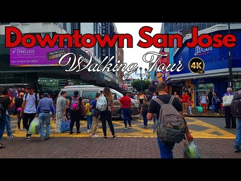 4K WALKING TOUR of DOWNTOWN SAN JOSE COSTA RICA | 4K Walking tour of El Centro SAN JOSE Costa Rica