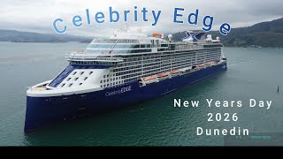 Celebrity Edge, first ship on the first day of a new year in Dunedin 2026