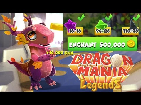 Autumn Dragon LEVEL 3 ENCHANTMENT! Heroic Mode Map Battles #3 - Dragon Mania Legends
