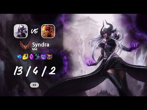 Syndra Mid vs Annie - KR GrandMaster Patch 13.10