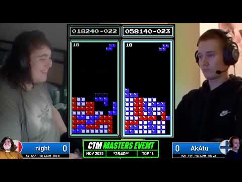 PBING IN COMP!! Night, AkAtu | Top 16 | NO CAP NOVEMBER 2025 | Classic Tetris Monthly