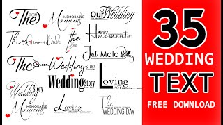 👰🤵 Wedding Album Text Title 2026 | FREE Clipart Download