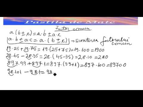 Clasa a V-a Factor comun