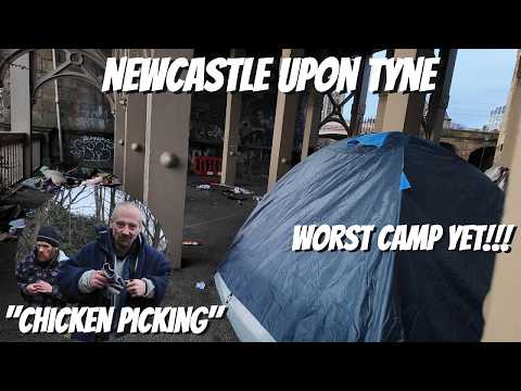 Newcastle Upon Tyne - City Centre - Worst Homeless Camp Yet!!! - What Did He Just Say To Me???