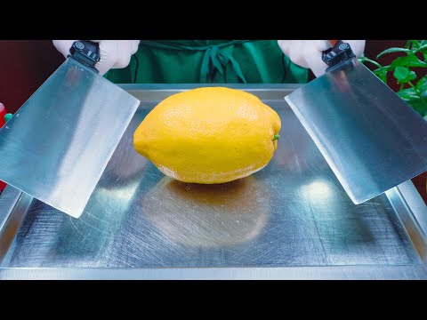Big Fresh Lemon Ice Cream Rolls | ASMR