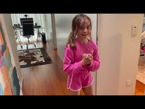 Kids workout at home, beginners gymnastics for young children. Contortionist 