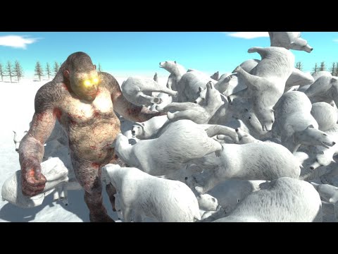 LEVEL 9999 Goro The Giant God vs 300 Polar Bears Animal Revolt Battle Simulator