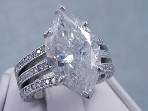 8.33 ctw Marquise Cut Diamonds Engagement Ring F SI3 - BigDiamondsUSA