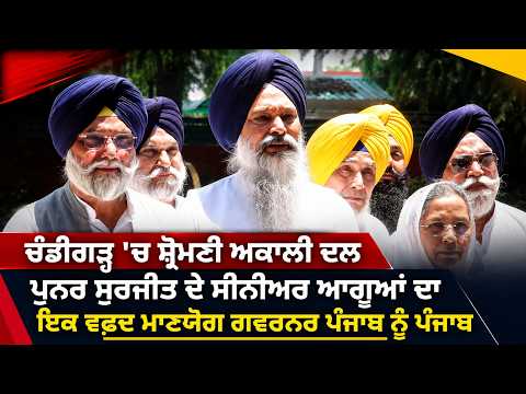 Chandigarh ਚ Shiromani Akali Dal (Punar Surjit) ਦੇ ਸੀਨੀਅਰ ਆਗੂਆਂ ਦਾ ਵਫ਼ਦ Governor ਨੂੰ ਮਿਲਿਆ