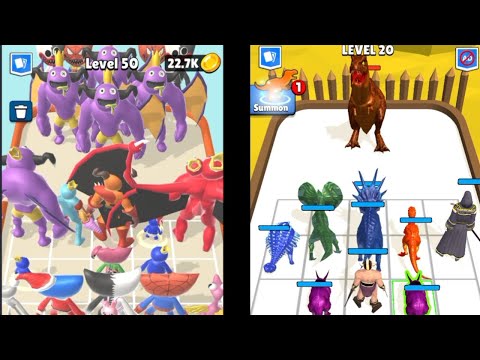 Merge Rainbow Friends 3D Run vs Merge Master Dinosaurs ⭐ Gameplay Walkthrough