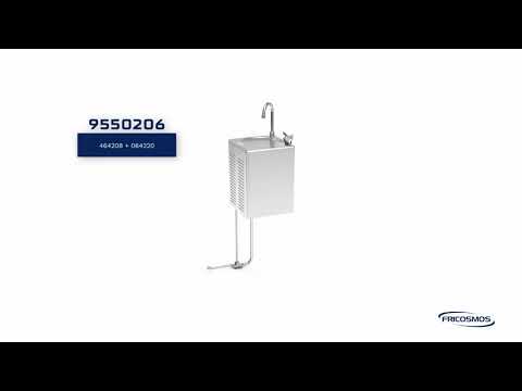 Fuente mural refrigerada de agua fría Cold+ a pedal FRICOSMOS 9550202, 9550205 y 9550206.