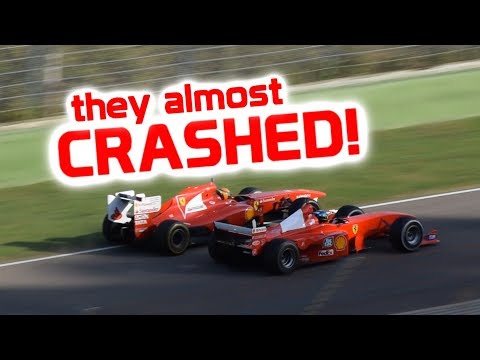 F1 Ferrari Corse Clienti - They almost crashed each other! F150 vs F399
