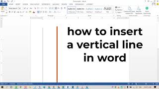 How to Insert a Vertical Line in Word