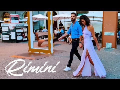 EVENING ATMOSPHERIC RIMINI. Italy - 4k Walking Tour around the City - Travel Guide.  #Italy