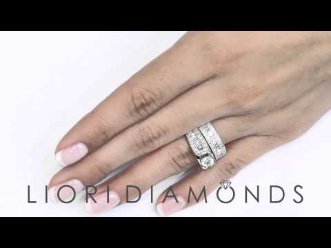 ER- 0262 - 2.12 Carat D-SI3 Diamond Engagement Ring & Wedding Band Set 14k White Gold