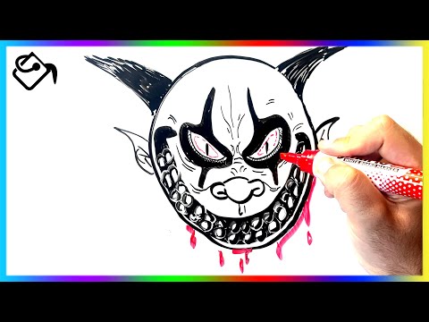 Comment dessiner un VISAGE qui fait peur DESSIN monstre HALLOWEEN
