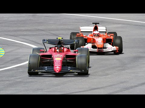 Ferrari F1 2022 vs Ferrari F1 2004 - Le Mans 24h Circuit