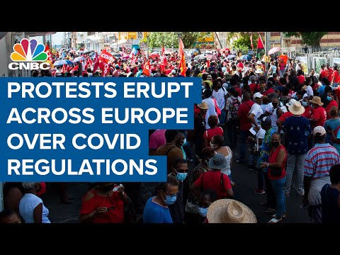 Protests erupt across Europe over Covid rules and lockdowns