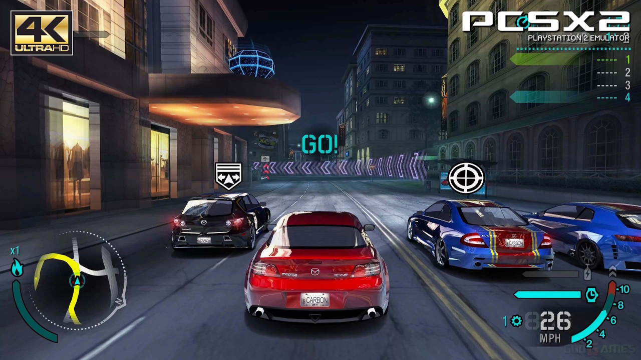Need for Speed: Carbon - PS2 Gameplay 4k 2160p / HD Texture Pack (PCSX2)