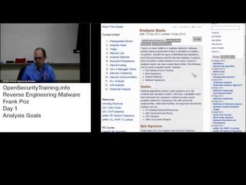 Reverse Engineering Malware Day 1 Part 2: Analysis Goals