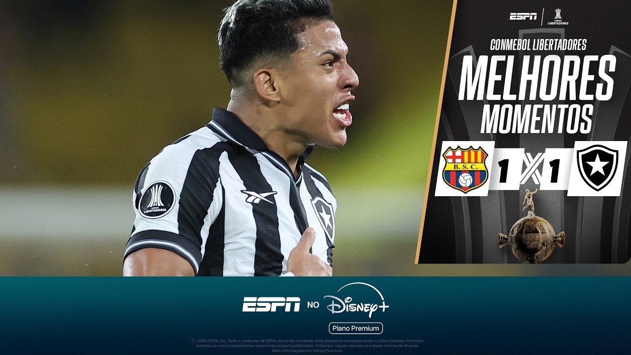 VÍDEO | Gols e melhores momentos de Barcelona-EQU 1×1 Botafogo pela Libertadores