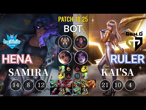 hyF Hena Samira vs GEN Ruler Kai'Sa Bot - KR Patch 10.25