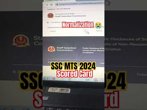SSC MTS 2024 Score Card Out ✅ Normalization ?😭 My Score Card #ssc #sscmts #mts2024