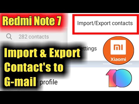 Redmi Note 7, 8 Pro Import & Export Contact to Gmail Setting