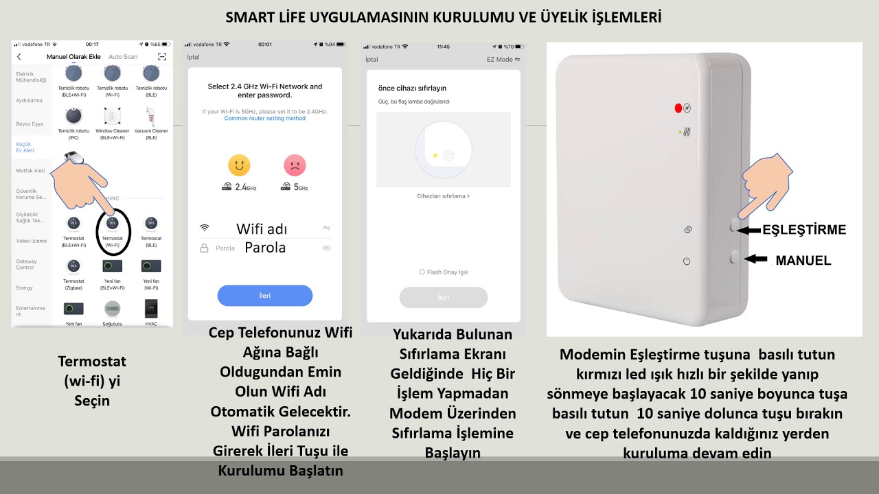 RCON RC700 WİFİ SMART TESMOSTAT SMARTLİFE  KURULUM