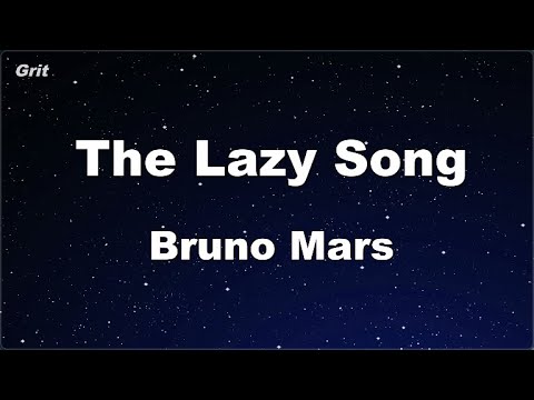 Karaoke♬ The Lazy Song - Bruno Mars 【No Guide Melody】 Instrumental