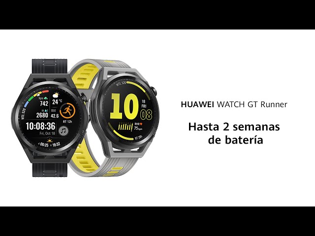 Huawei Watch GT Runner Bluetooth GPS NFC 46mm AMOLED Gris Unisexe Étanche 5ATM Pulsomètre video