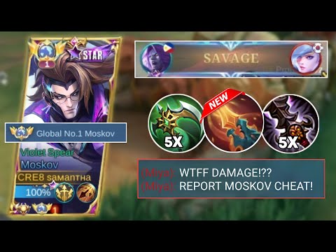 WTF SAVAGE!! MOSKOV NEW BEST BUILD & EMBLEM SET 2023 IN MYTHICAL GLORY RANK!🔥