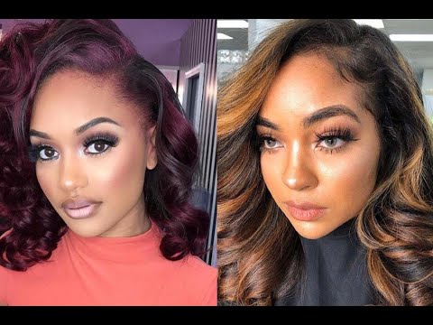 Silk Press On Natural Hair With A Pop Of Colour