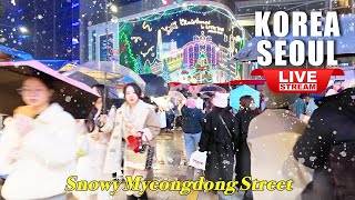 Download lagu Seoul Winter Snowstorm Walk | Myeongdong Night Street in South Korea | Seoul Travel Live mp3