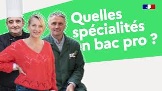 Spécialités bac pro