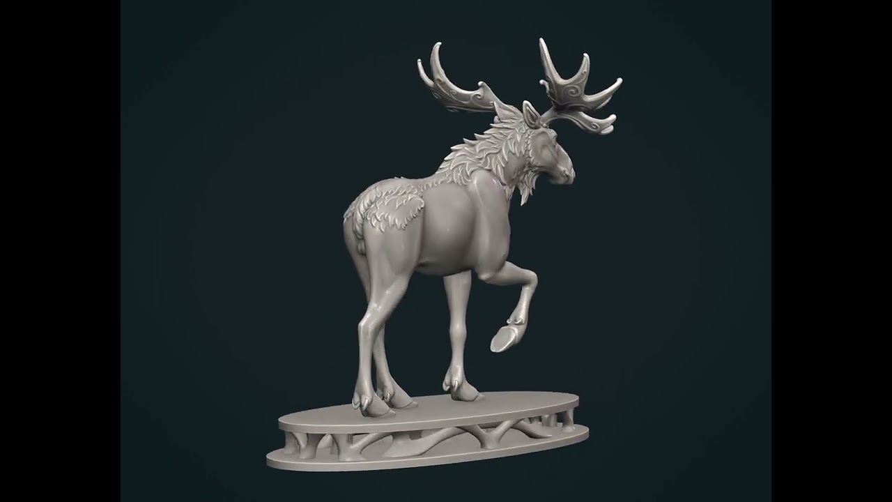 Moose sculpture 3D Print Model