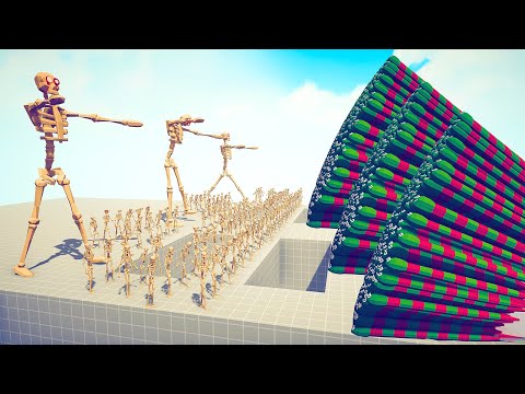 100x SKELETONS + 3x GIANT SKELETONS vs 3x EVERY GOD - Totally Accurate Battle Simulator TABS