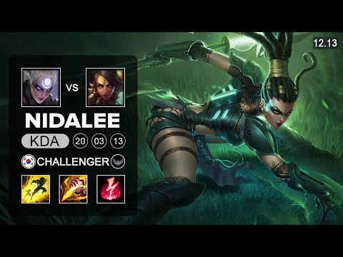 Nidalee vs Diana Jungle - KR Challenger - Patch 12.13 Season 12